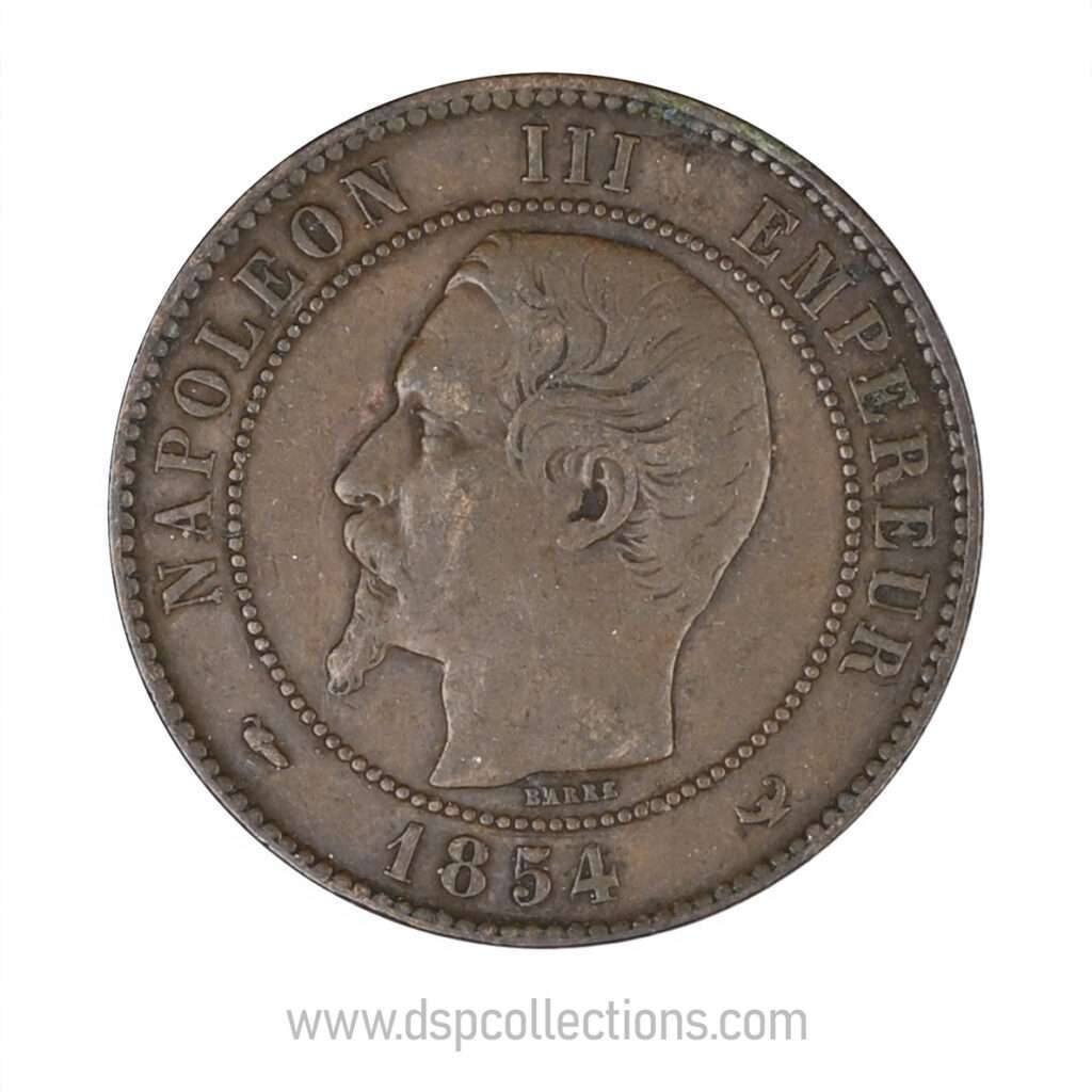 FRANCE, pièce de 10 Centimes Napoléon III, 1854 W / Lille