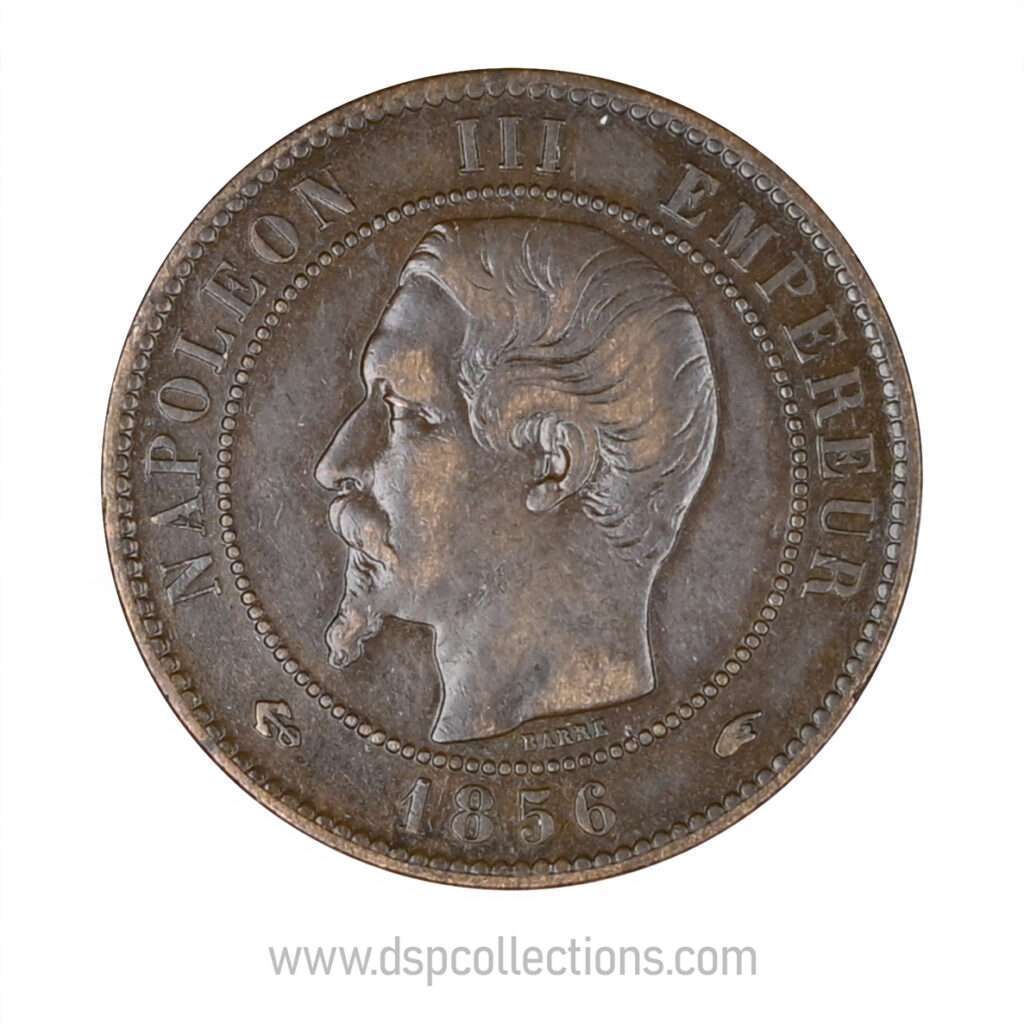 FRANCE, pièce de 10 Centimes Napoléon III, 1856 A / Paris