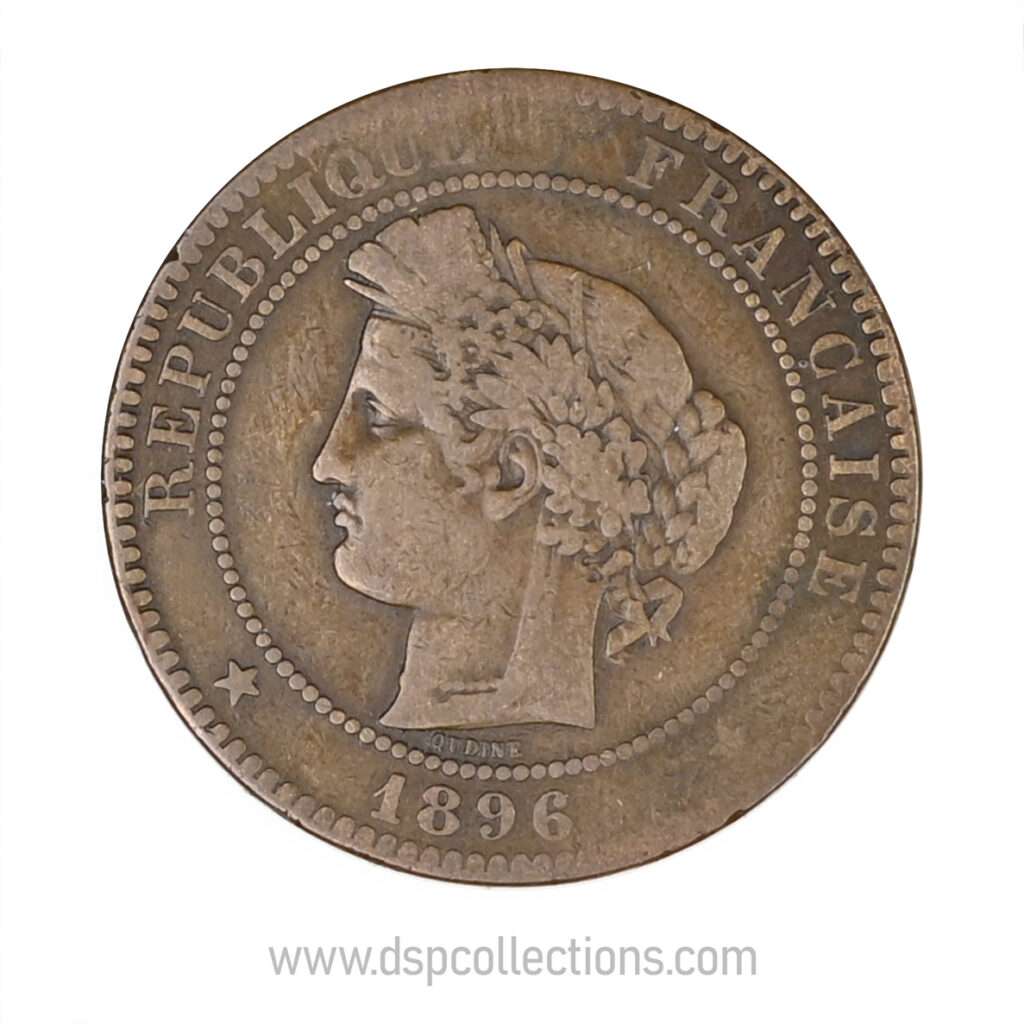 FRANCE, pièce de 10 Centimes Cérès, 1896 A / Paris - faisceau