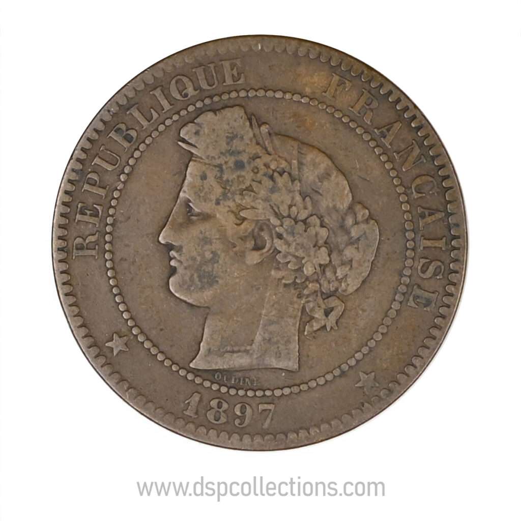 FRANCE, pièce de 10 Centimes Cérès, 1897 A / Paris