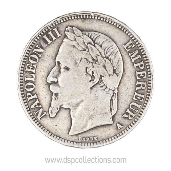 FRANCE, pièce de 5 Francs Napoléon III, 1868 A / Paris – Image 2