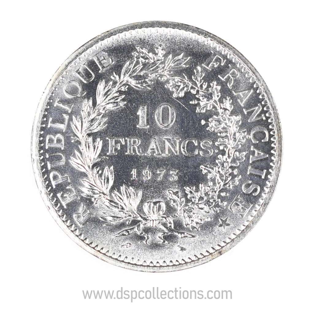 FRANCE, pièce de 10 Francs Hercule, 1973 en Argent