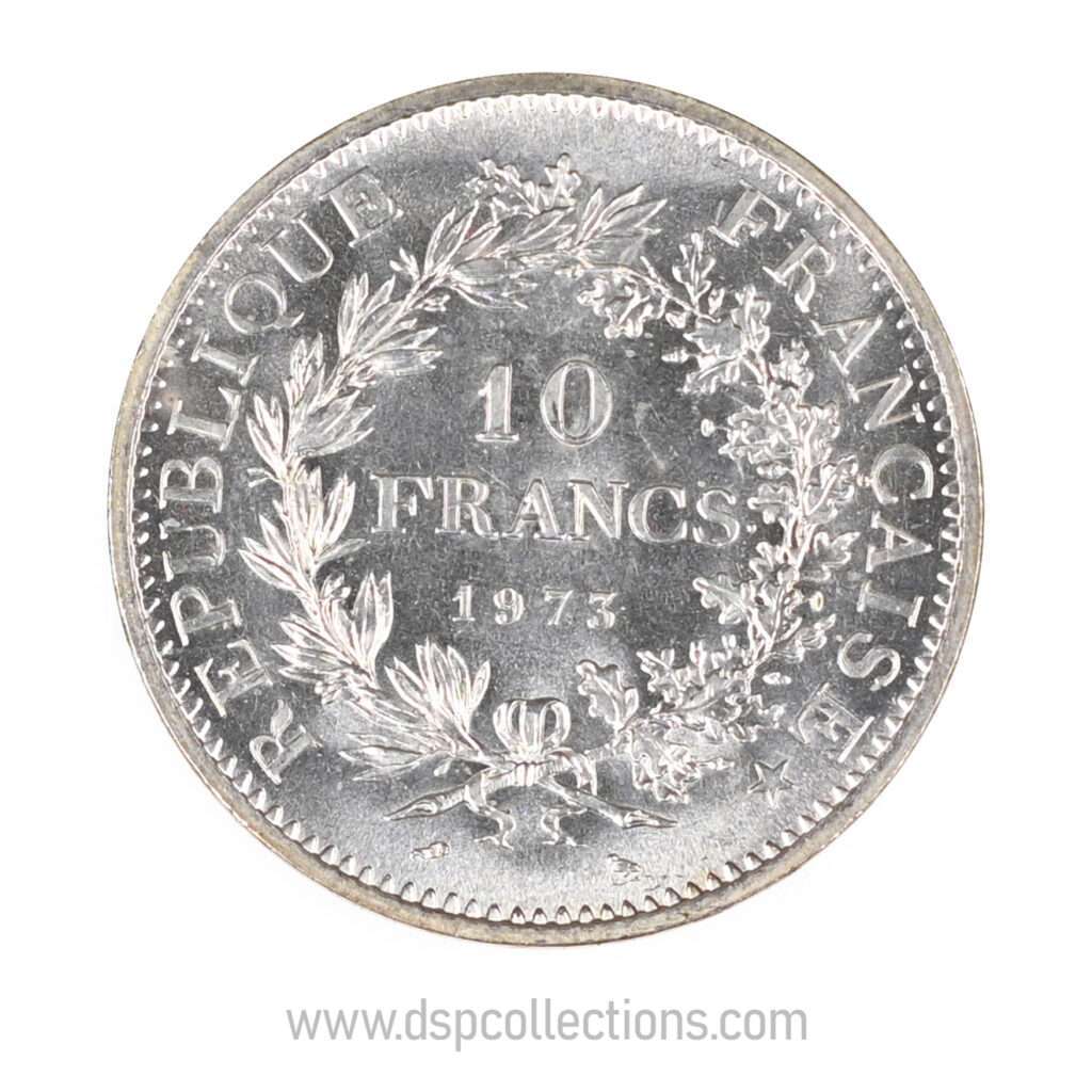 FRANCE, pièce de 10 Francs Hercule, 1973 en Argent