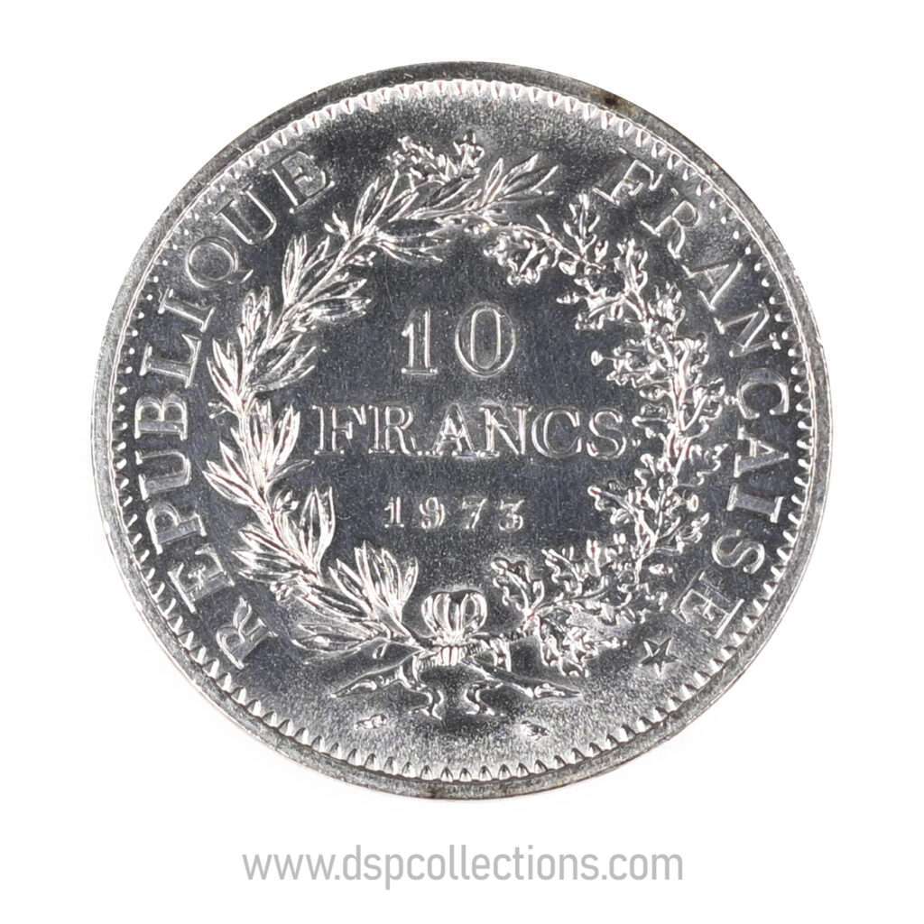 FRANCE, pièce de 10 Francs Hercule, 1973 en Argent