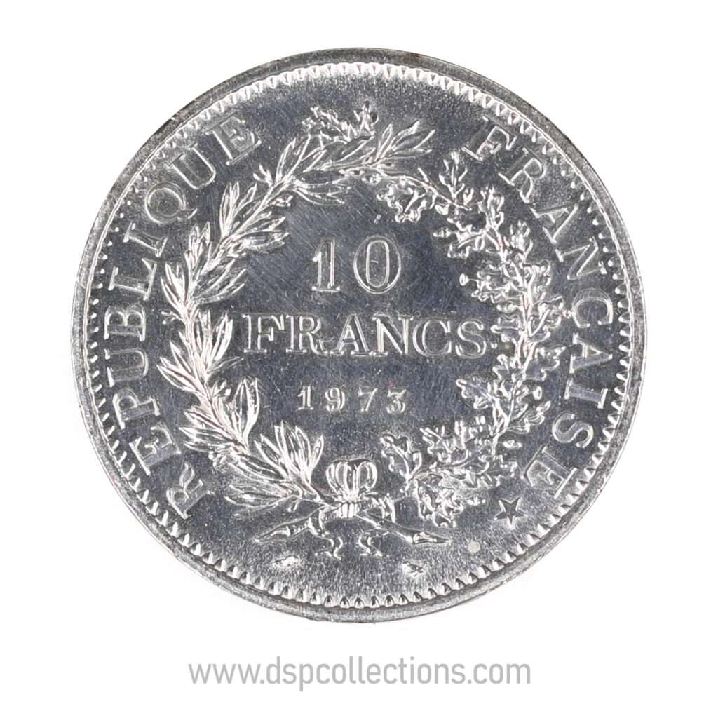 FRANCE, pièce de 10 Francs Hercule, 1973 en Argent