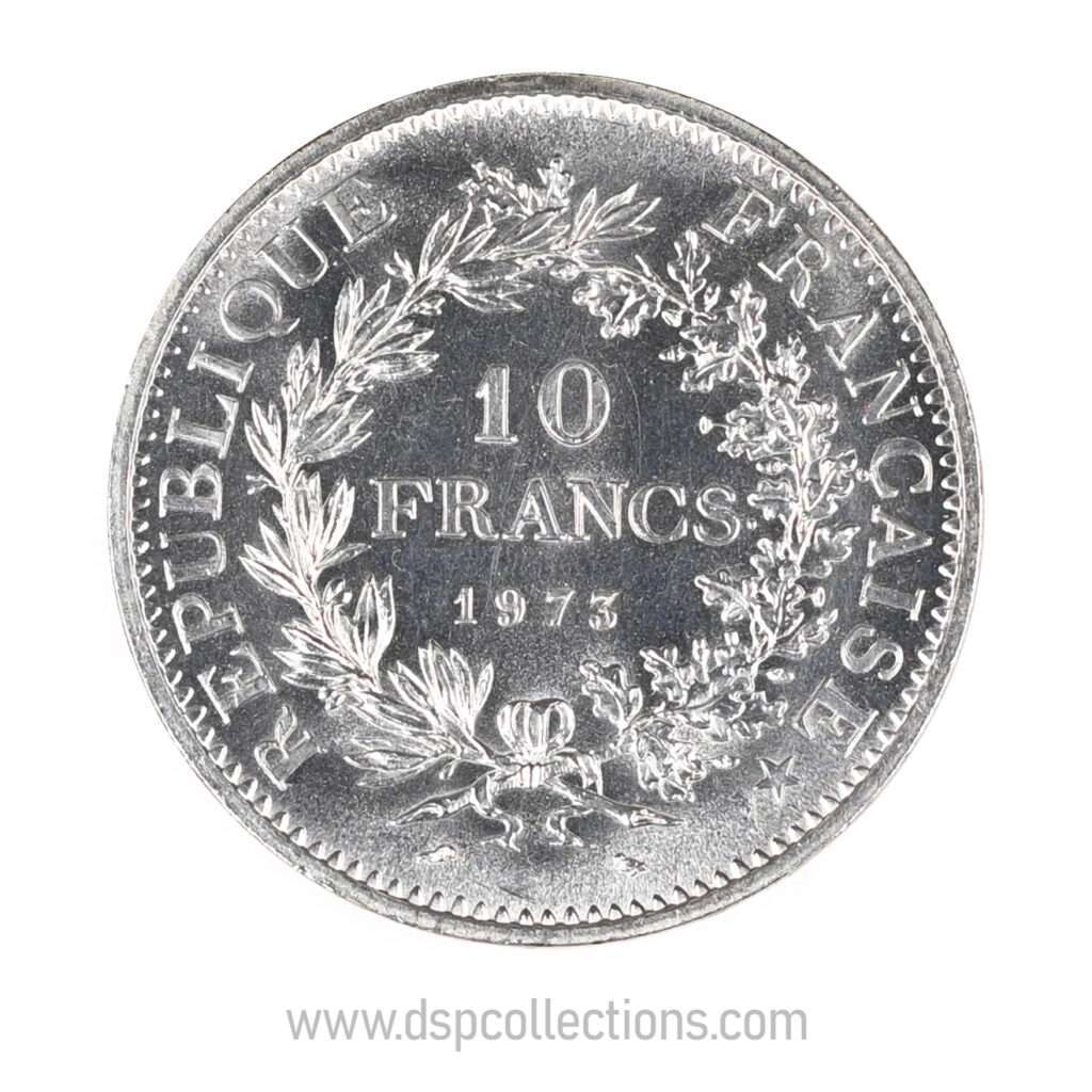 FRANCE, pièce de 10 Francs Hercule, 1973 en Argent