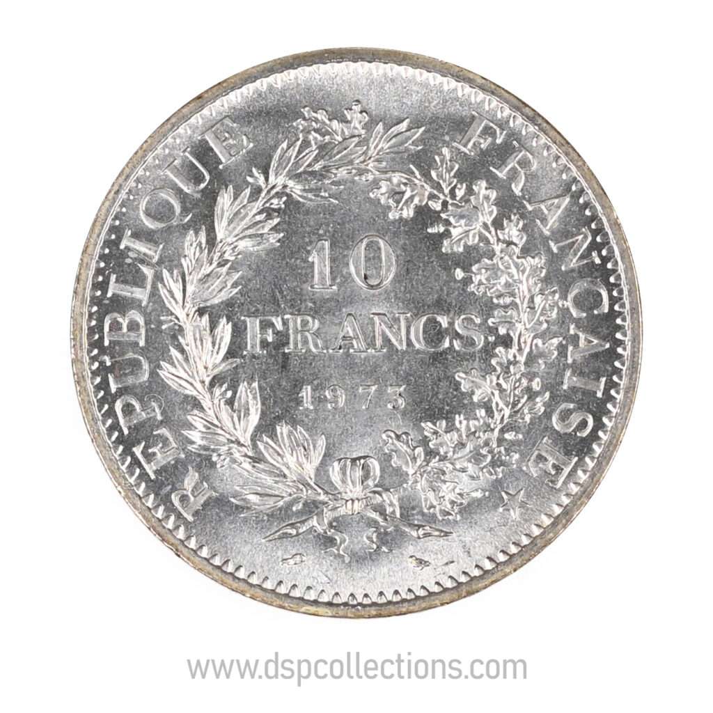 FRANCE, pièce de 10 Francs Hercule, 1973 en Argent