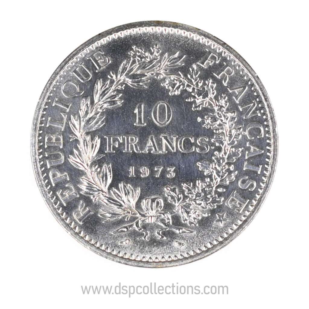 FRANCE, pièce de 10 Francs Hercule, 1973 en Argent