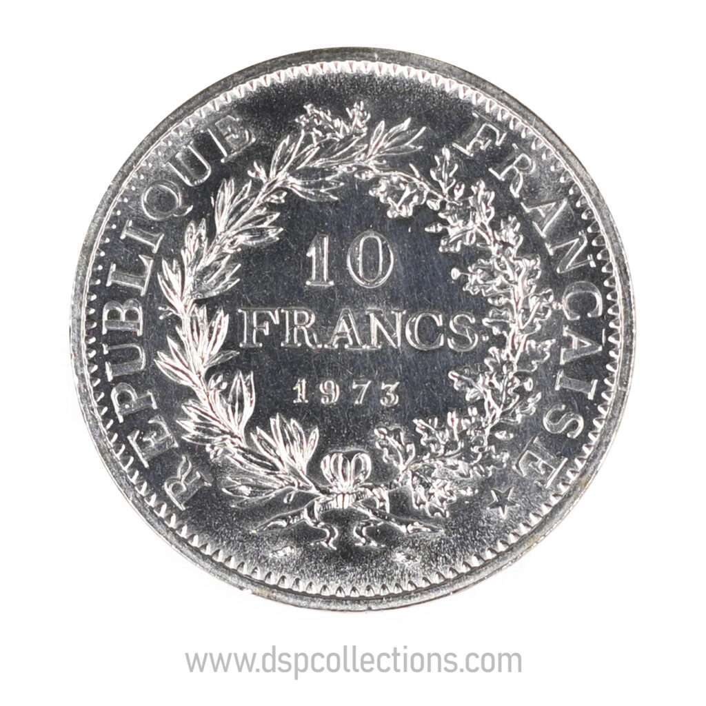 FRANCE, pièce de 10 Francs Hercule, 1973 en Argent