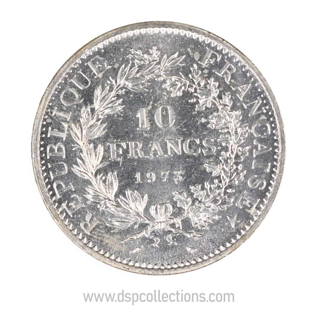 FRANCE, pièce de 10 Francs Hercule, 1973 en Argent