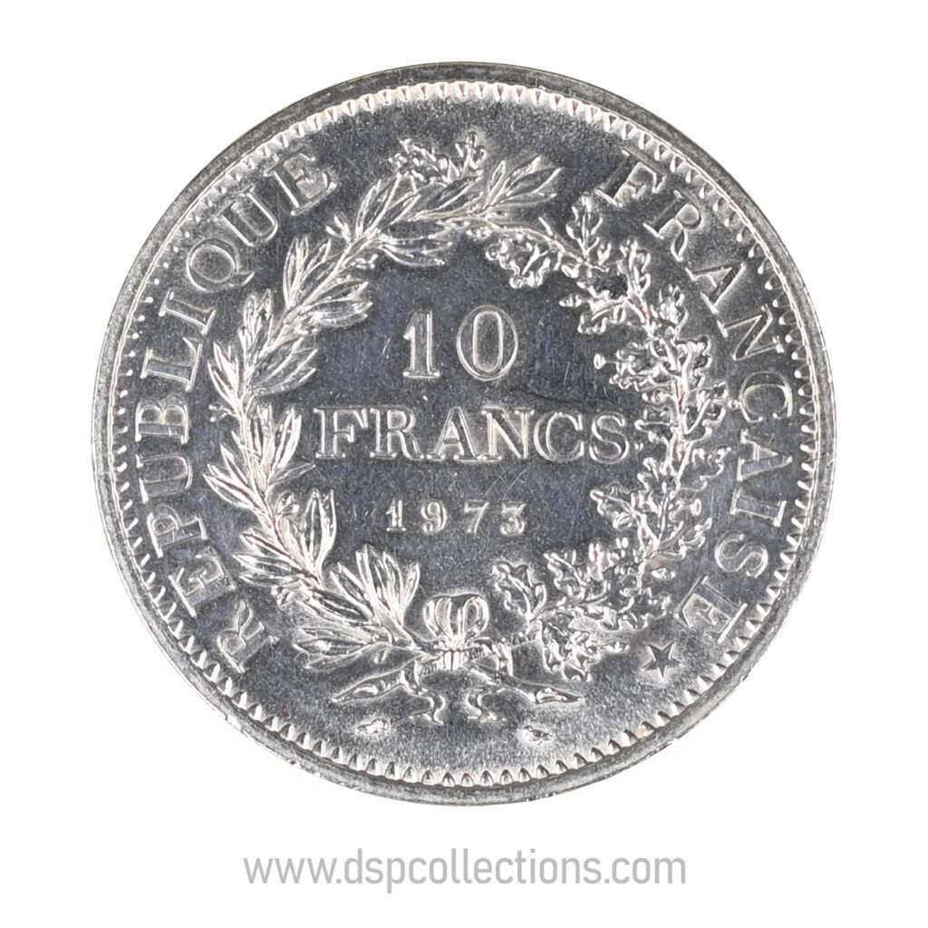 FRANCE, pièce de 10 Francs Hercule, 1973 en Argent