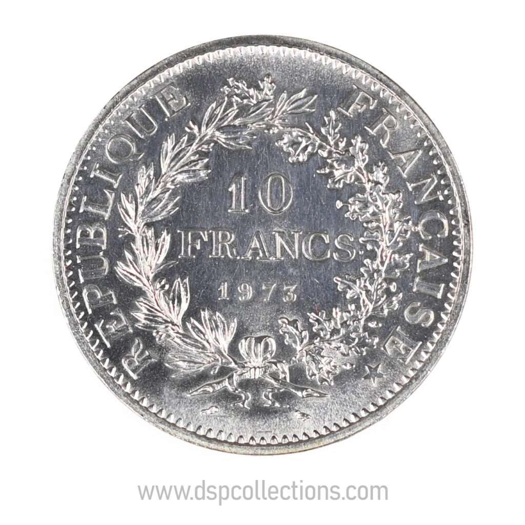 FRANCE, pièce de 10 Francs Hercule, 1973 en Argent