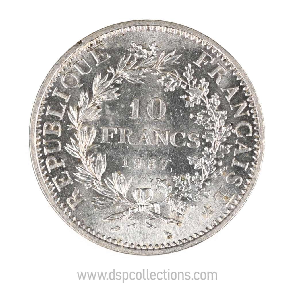 FRANCE, pièce de 10 Francs Hercule, 1967 avec accent en Argent