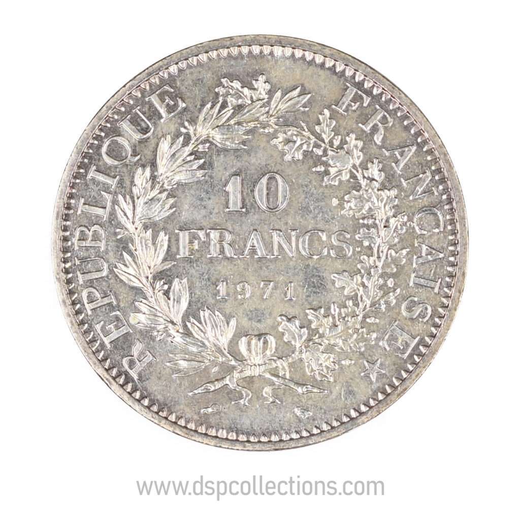 FRANCE, pièce de 10 Francs Hercule, 1971 en Argent