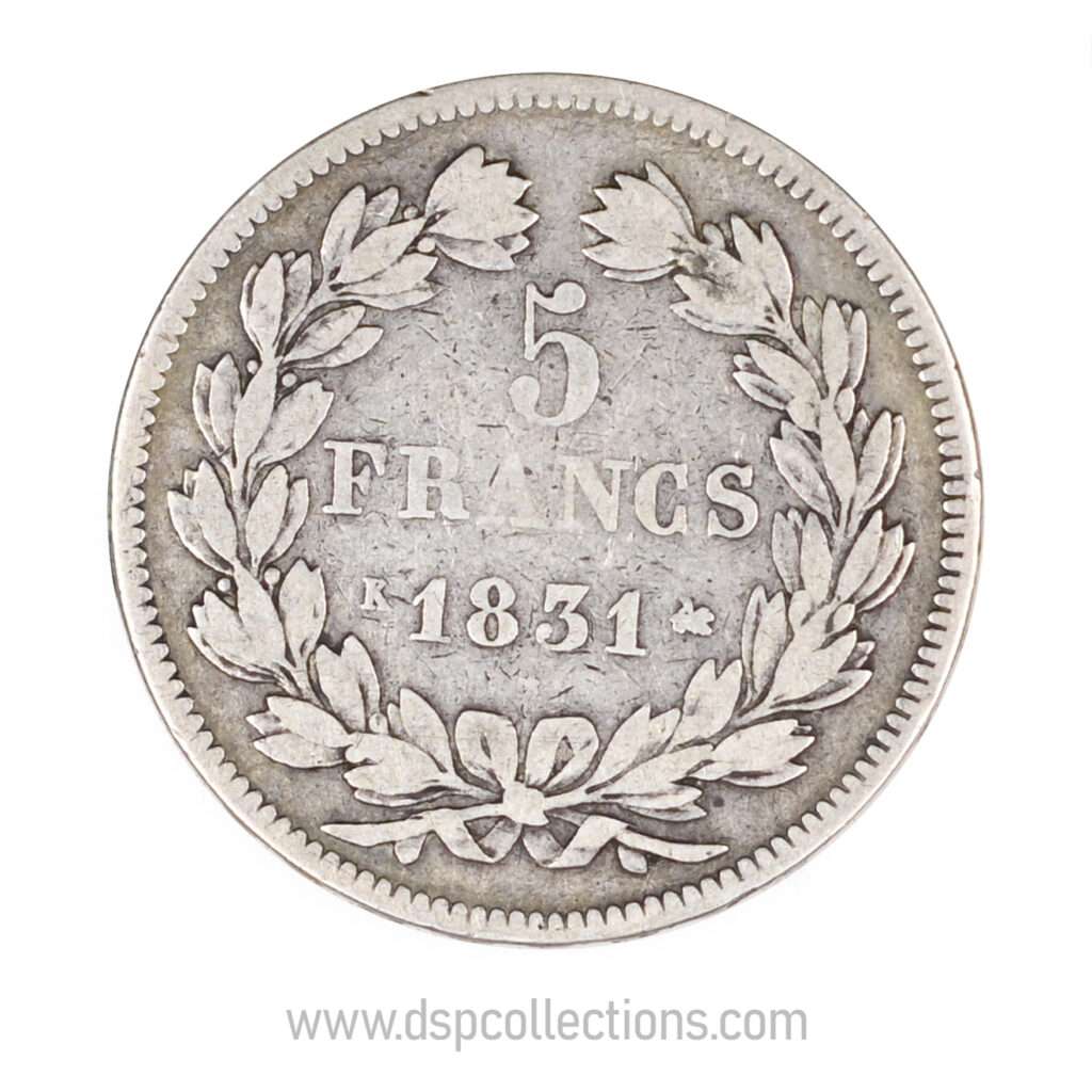 FRANCE, pièce de 5 Francs Louis Philippe Ier, 1831 K / Bordeaux