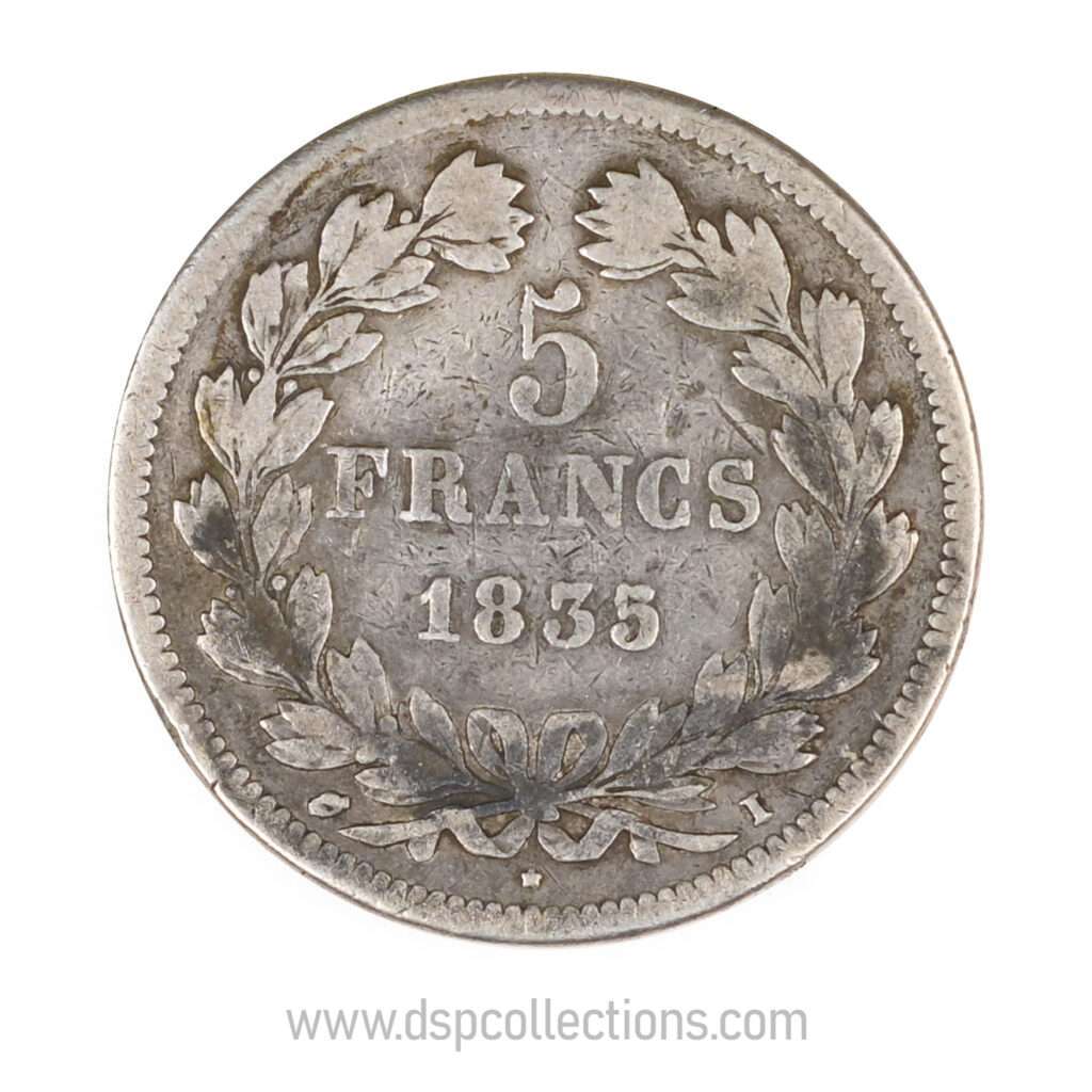 FRANCE, pièce de 5 Francs Louis Philippe Ier, 1835 I / Limoges