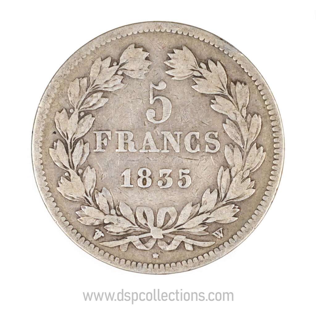 FRANCE, pièce de 5 Francs Louis Philippe Ier, 1835 W / Lille