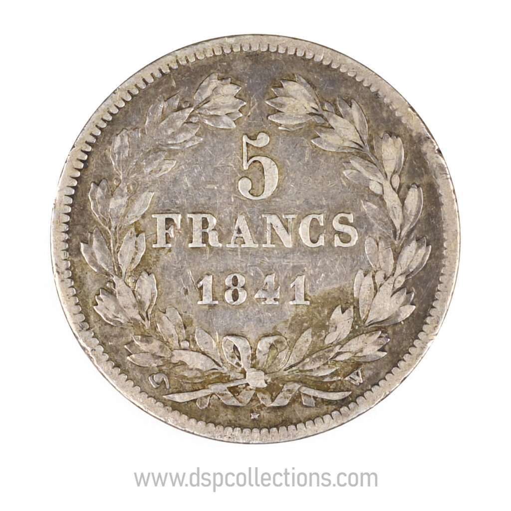 FRANCE, pièce de 5 Francs Louis Philippe Ier, 1841 W / Lille