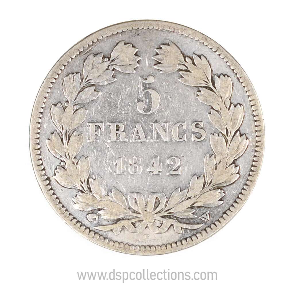 FRANCE, pièce de 5 Francs Louis Philippe Ier, 1842 W / Lille