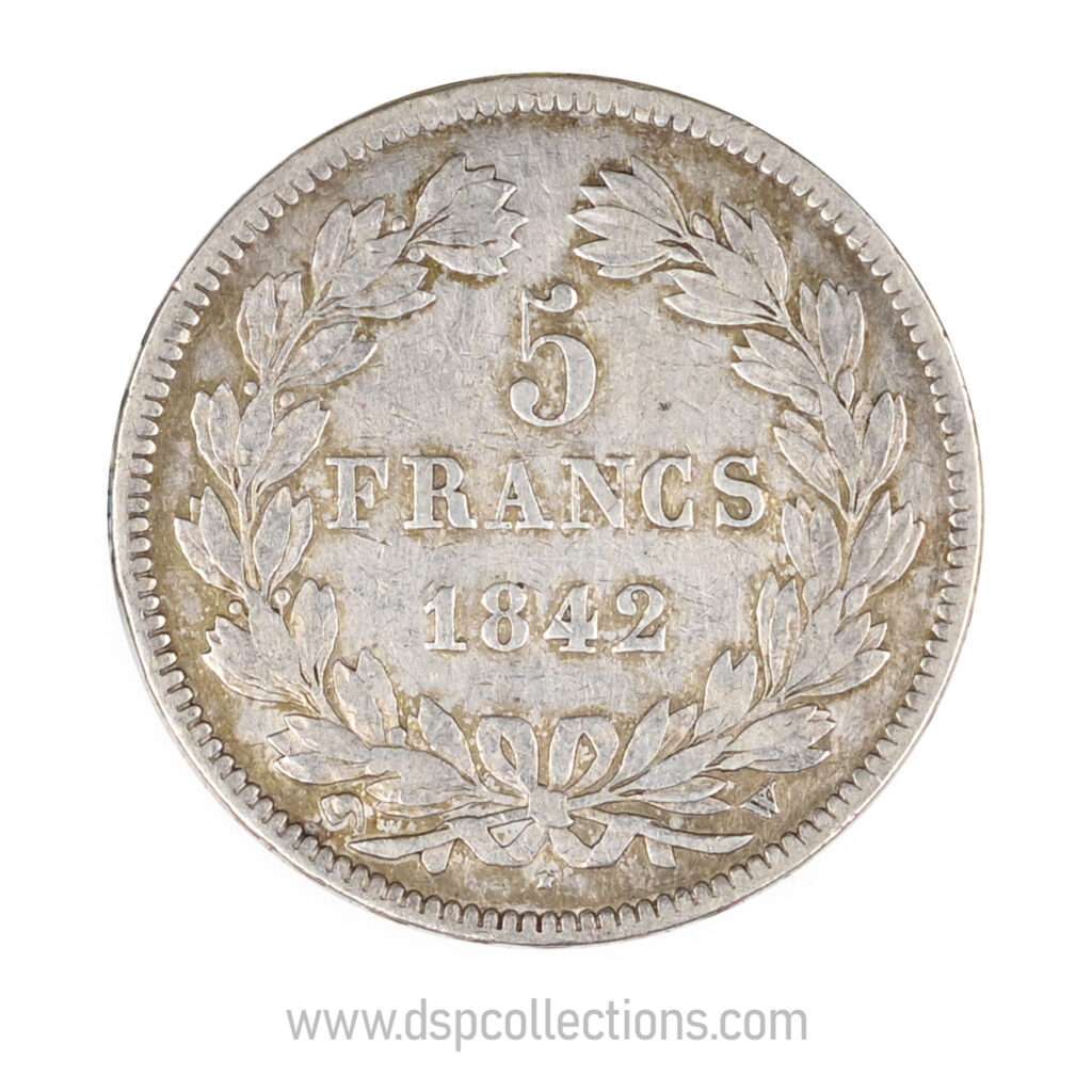 FRANCE, pièce de 5 Francs Louis Philippe Ier, 1842 W / Lille