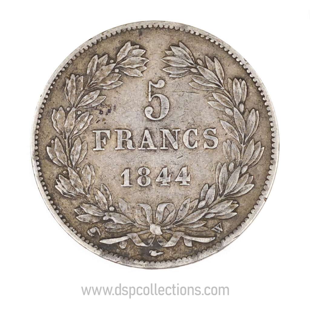 FRANCE, pièce de 5 Francs Louis Philippe Ier, 1844 W / Lille