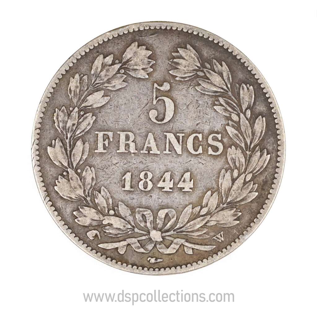 FRANCE, pièce de 5 Francs Louis Philippe Ier, 1844 W / Lille