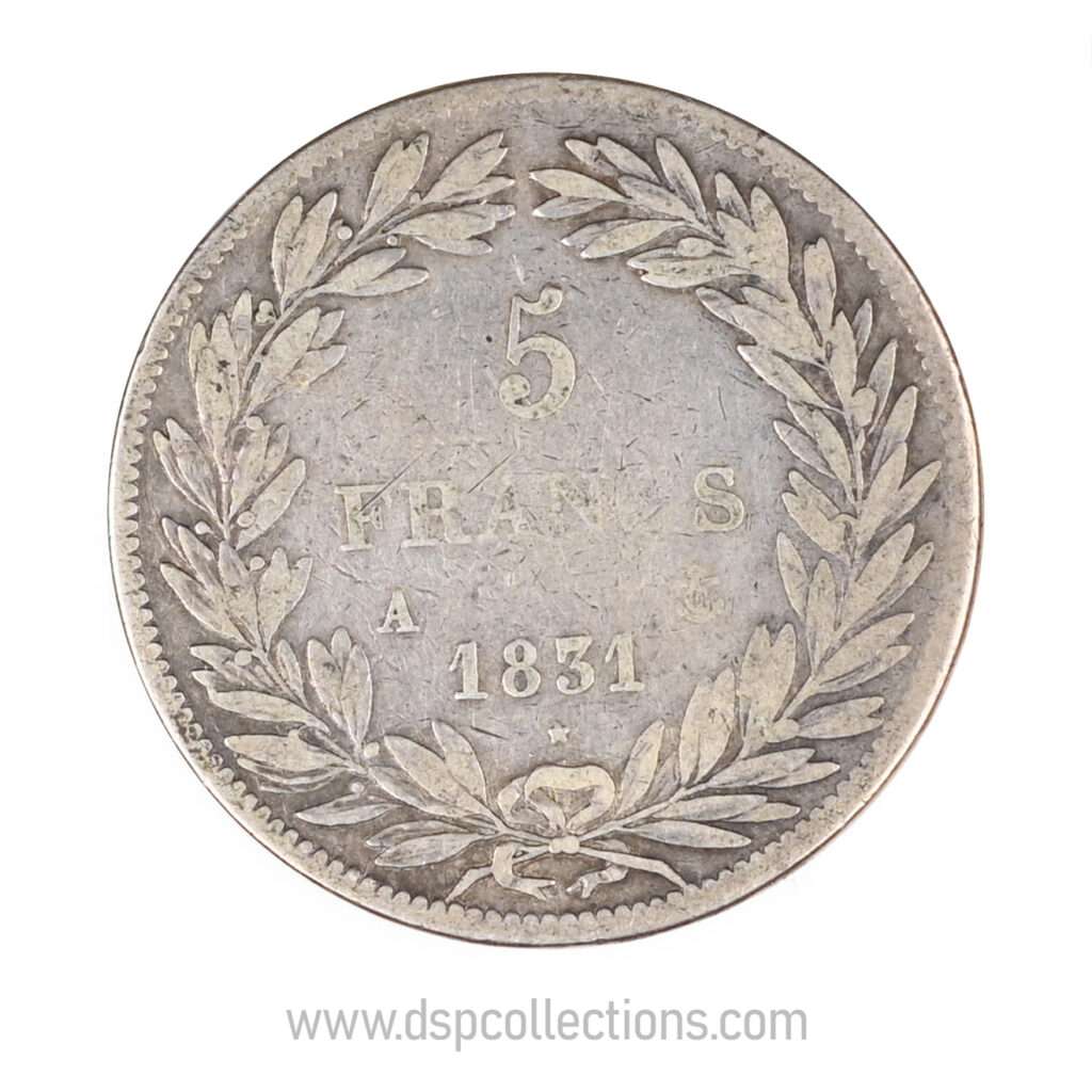 FRANCE, pièce de 5 Francs Louis Philippe Ier, 1831 A / Paris