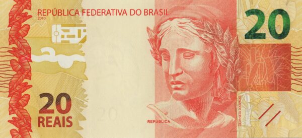 BRÉSIL billet de 20 Reais, Effigie de la République 2010