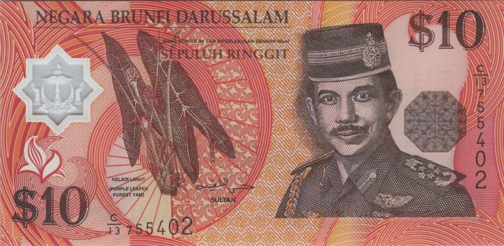 BRUNEI billet de 10 Ringgit Polymère 1998 Sultan Hassanal Bolkiah