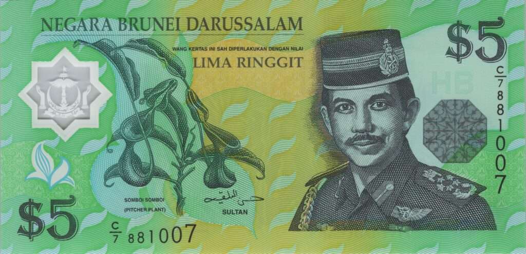 BRUNEI billet de 5 Ringgit Polymère 2002 Sultan Hassanal Bolkiah