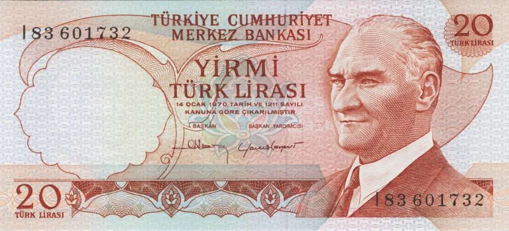 TURQUIE billet de 20 Türk Lirası 1983, Président Mustafa Kemal Atatürk