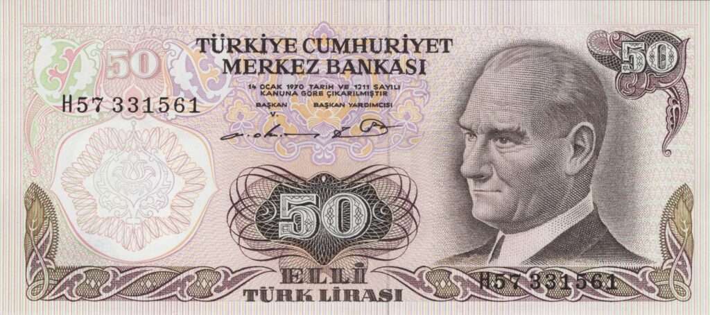 TURQUIE billet de 50 Türk Lirası 1976, Président Mustafa Kemal Atatürk