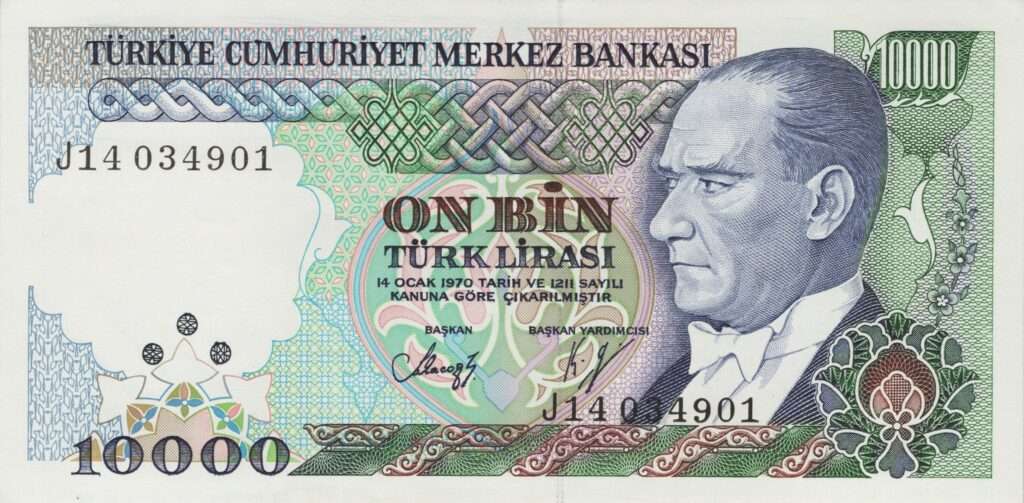 TURQUIE billet de 10.000 Türk Lirası 1993, Président Mustafa Kemal Atatürk