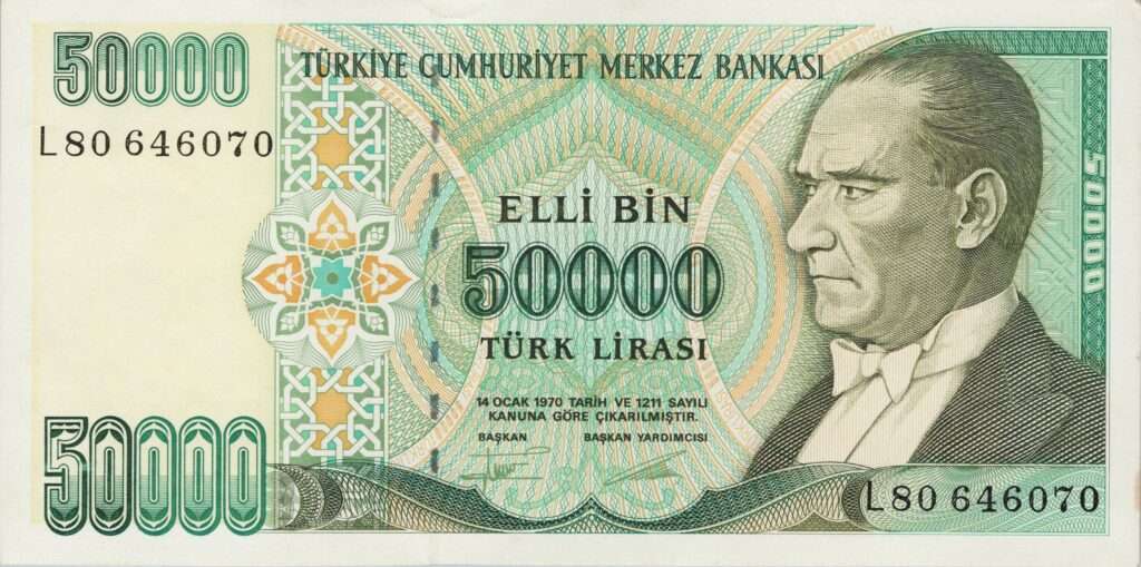 TURQUIE billet de 50.000 Türk Lirası ND (1995-1999) Mustafa Kemal Atatürk