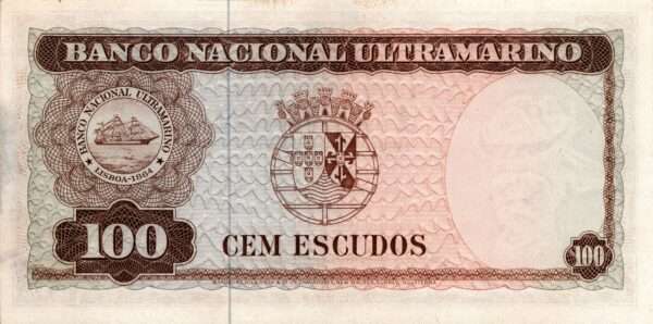 TIMOR billet colonie portugaise de 100 Escudos 25-04-1963, Régulo D. Aleixo – Image 2