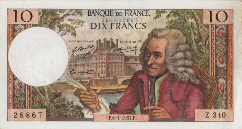 FRANCE billet de 10 Francs Voltaire 06-07-1967