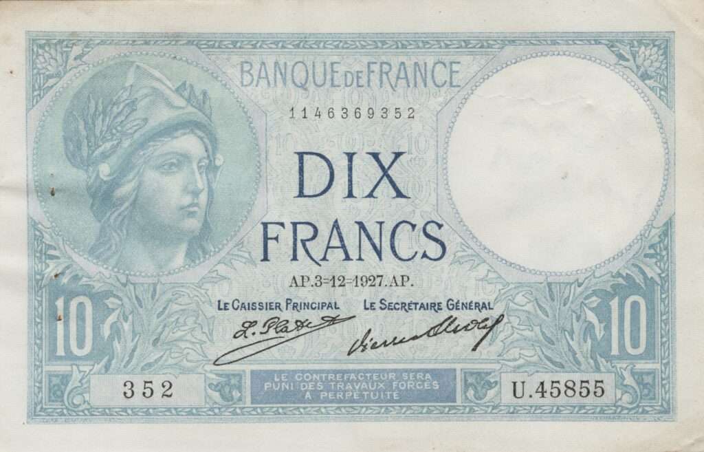 FRANCE billet de 10 Francs Minerve 03-12-1927