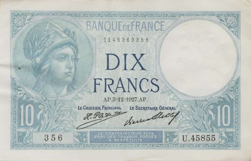 FRANCE billet de 10 Francs Minerve 03-12-1927