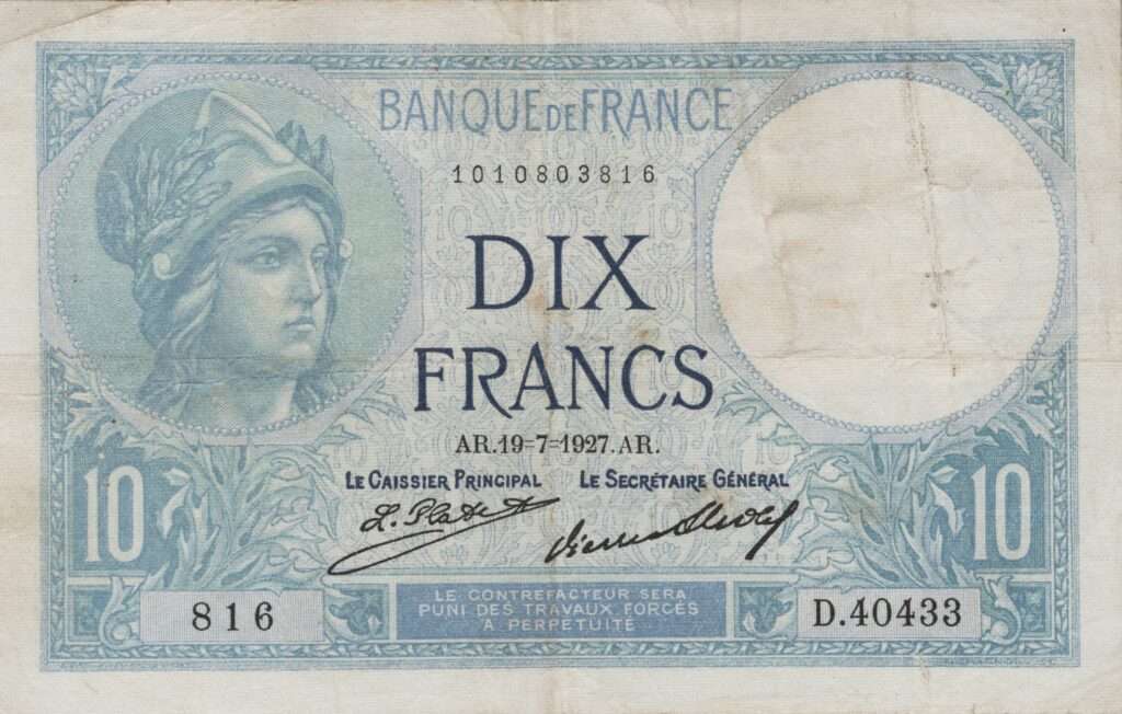 FRANCE billet de 10 Francs Minerve 19-07-1927