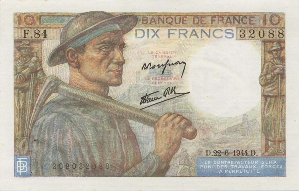 FRANCE billet de 10 Francs Mineur 22-06-1944