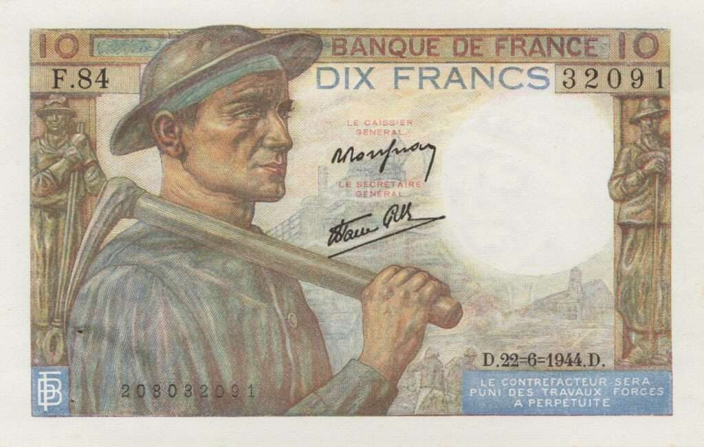 FRANCE billet de 10 Francs Mineur 22-06-1944