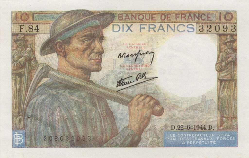 FRANCE billet de 10 Francs Mineur 22-06-1944