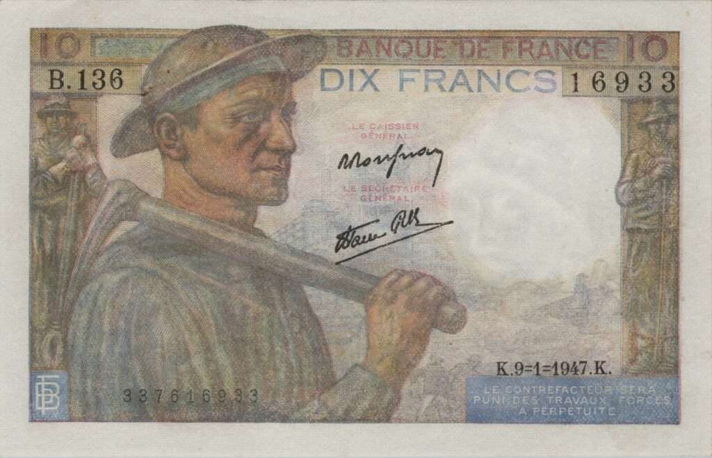 FRANCE billet de 10 Francs Mineur 09-01-1947