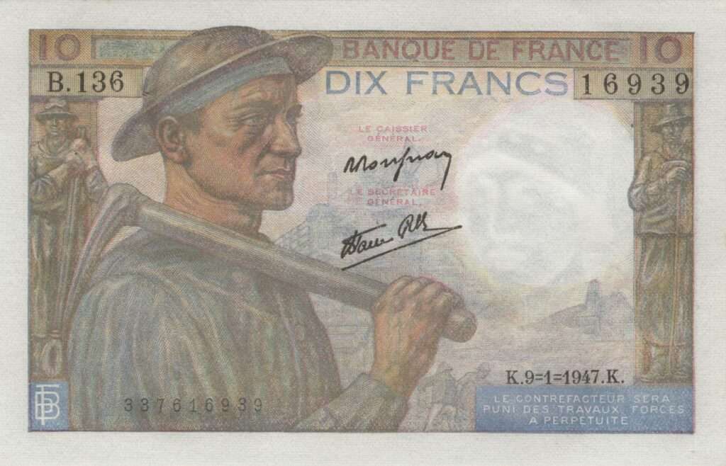 FRANCE billet de 10 Francs Mineur 09-01-1947