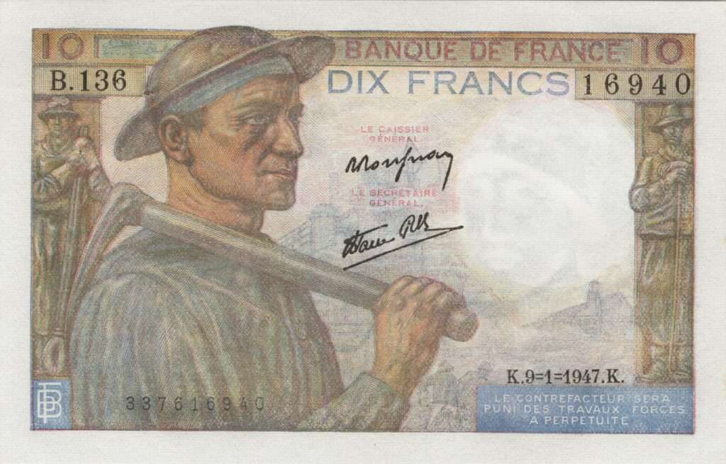 FRANCE billet de 10 Francs Mineur 09-01-1947