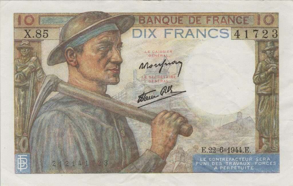 FRANCE billet de 10 Francs Mineur 22-06-1944