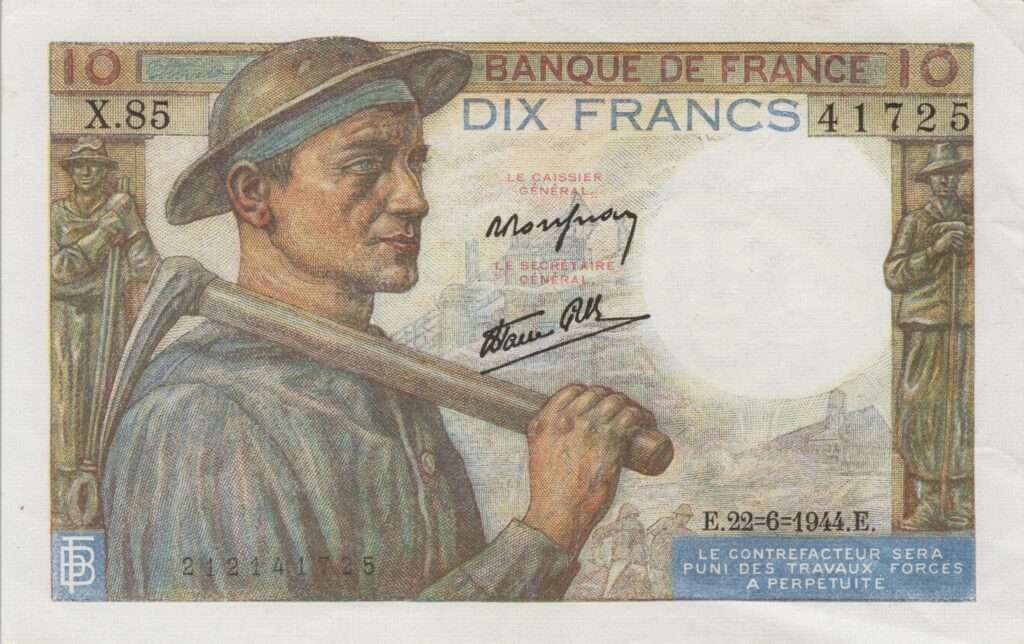 FRANCE billet de 10 Francs Mineur 22-06-1944