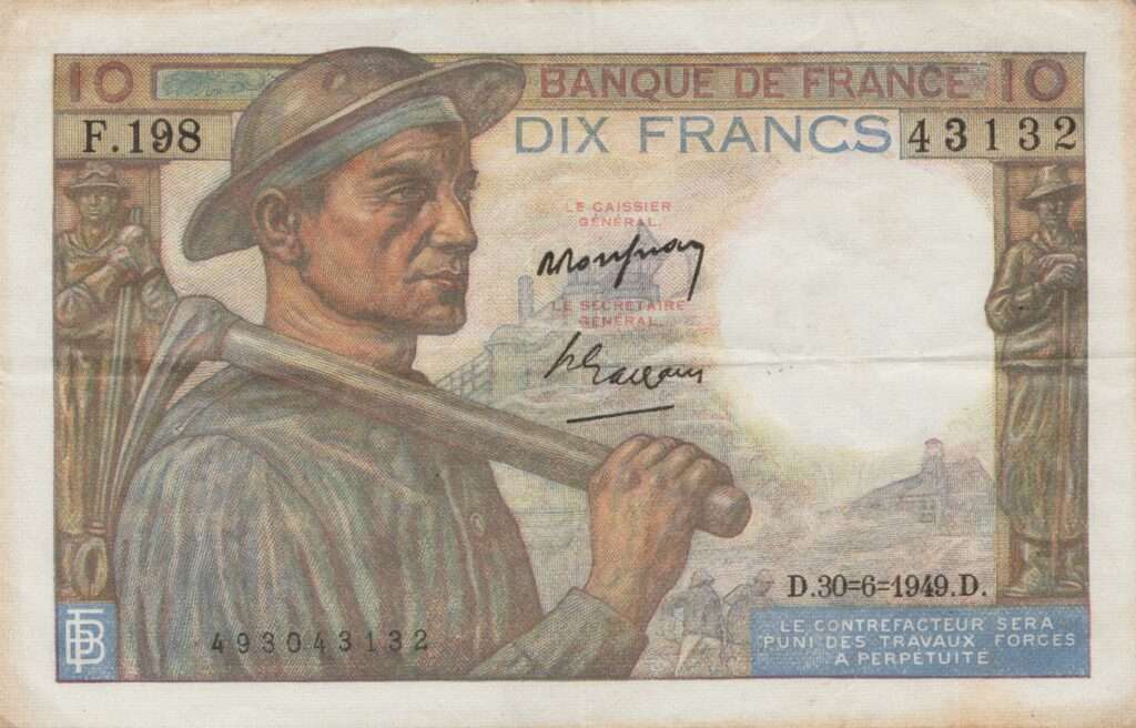 FRANCE billet de 10 Francs Mineur 30-06-1949