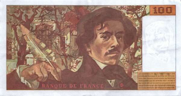 FRANCE billet de 100 Francs Delacroix 1995 – Image 2