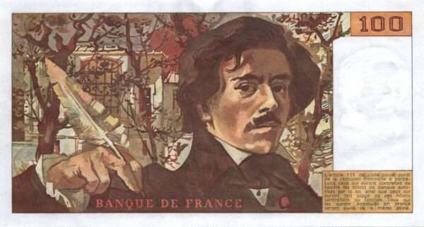 FRANCE billet de 100 Francs Delacroix 1984 – Image 2